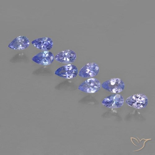 2.08ctw Naturale Intenso Viola Blu Tanzanite, Forma a pera, VS