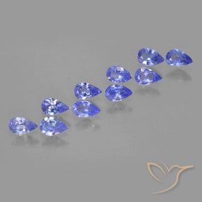 Gemme di Tanzanite Intenso Viola Blu naturale da 1.90 ct, Forma a pera, VS