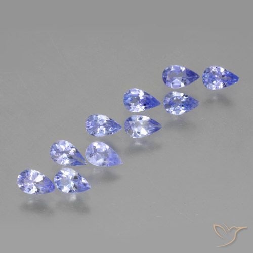 1.90ctw Naturale Viola Blu Tanzanite, Forma a pera, VS