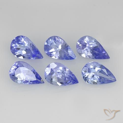 Tanzanite naturale blu da 1,35 ct, taglio a pera, VS