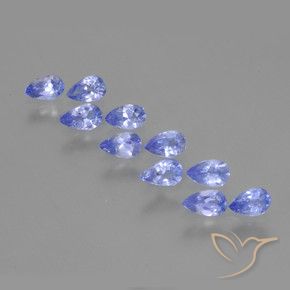 Gemme di Tanzanite Blu medio naturale da 1.85 ct, Forma a pera, VS