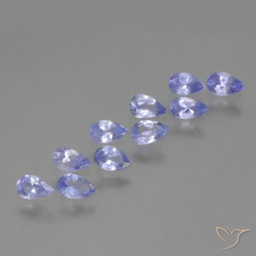 2.01ctw Naturale Viola bluastro Tanzanite, Forma a pera, VS