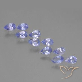 Gemme di Tanzanite Viola bluastro naturale da 2.01 ct, Forma a pera, VS