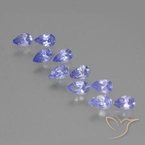 Gemme di Tanzanite Viola bluastro naturale da 2.07 ct, Forma a pera, VS