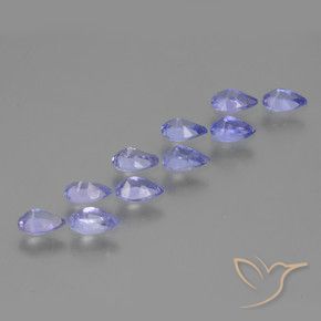 Gemme di Tanzanite Viola bluastro naturale da 2.07 ct, Forma a pera, VS