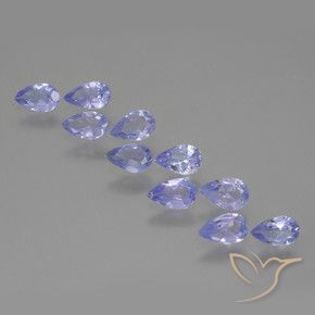 Gemme di Tanzanite Viola bluastro naturale da 1.78 ct, Forma a pera, VS