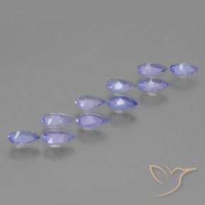 Gemme di Tanzanite Viola bluastro naturale da 1.78 ct, Forma a pera, VS