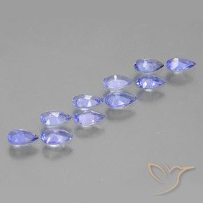 Gemme di Tanzanite Viola bluastro naturale da 1.81 ct, Forma a pera, VS