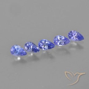 Gemme di Tanzanite Intenso Viola Blu naturale da 1.21 ct, Forma a pera, VS