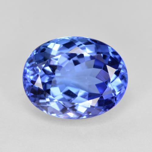 Tanzanite Azzurro fiordaliso chiaro naturale da 6.49 ct, Taglio ovale, VVS