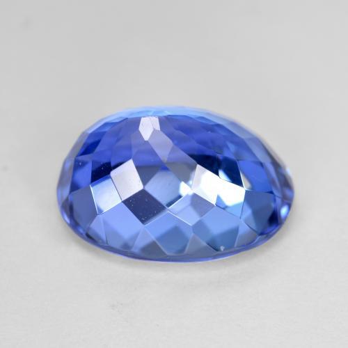 Tanzanite Azzurro fiordaliso chiaro naturale da 6.49 ct, Taglio ovale, VVS