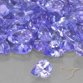 Tanzanite Viola Blu naturale da 0.30 ct, Forma a pera, VVS-VS