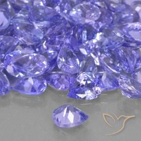 Tanzanite Viola Blu naturale da 0.30 ct, Forma a pera, VVS-VS