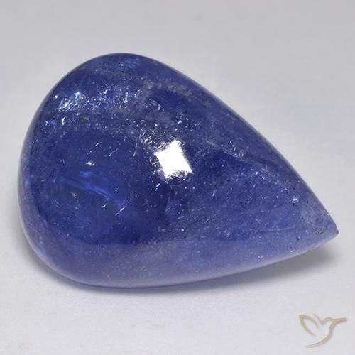 44.99ct Naturale Blu Egiziano Profondo Tanzanite, Forma a pera, Traslucido
