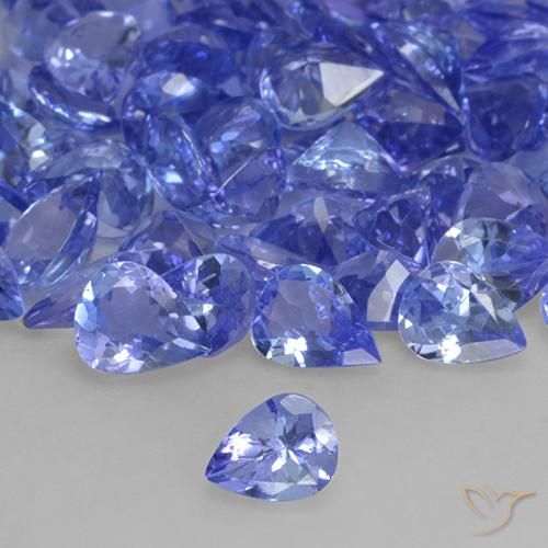 Tanzanite Blu medio naturale da 0.30 ct, Forma a pera, VVS-VS