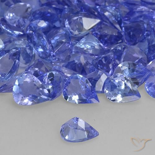 Tanzanite Blu medio naturale da 0.30 ct, Forma a pera, VVS-VS