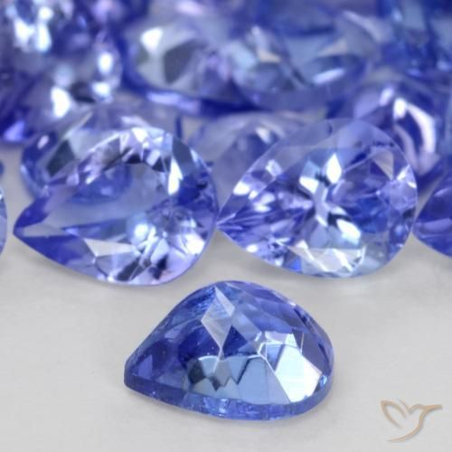 Tanzanite Blu intenso naturale da 0.29 ct, Forma a pera, VS