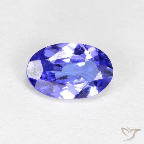 Tanzanite Intenso Viola Blu naturale da 0.45 ct, Taglio ovale, VS