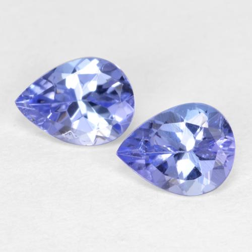 Gemme di Tanzanite Intenso Viola Blu naturale da 0.60 ct, Forma a pera, VVS-VS