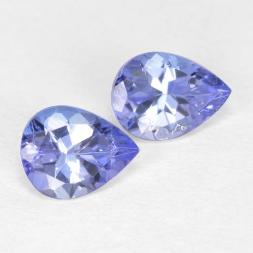 Gemme di Tanzanite Intenso Viola Blu naturale da 0.60 ct, Forma a pera, VVS-VS
