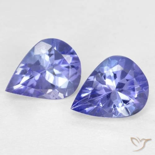 Gemme di Tanzanite Intenso Viola Blu naturale da 0.60 ct, Forma a pera, VVS-VS