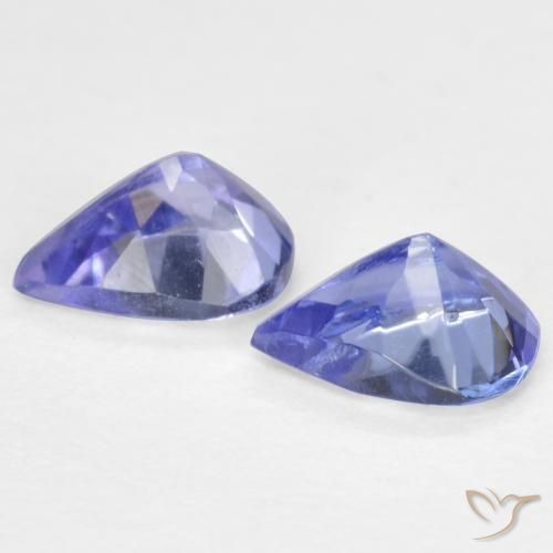 Gemme di Tanzanite Intenso Viola Blu naturale da 0.60 ct, Forma a pera, VVS-VS