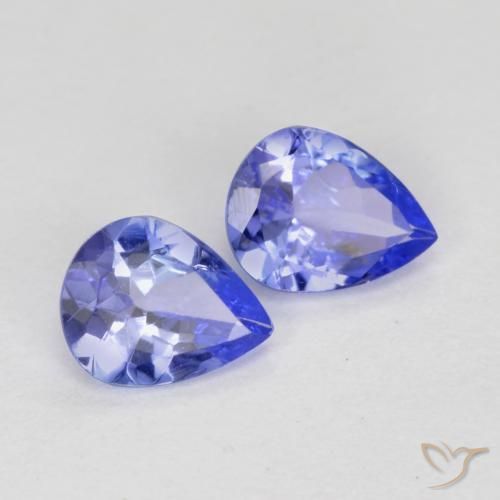 Gemme di Tanzanite Blu medio naturale da 0.60 ct, Forma a pera, VS