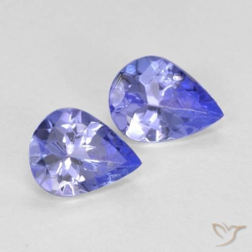 Gemme di Tanzanite Intenso Viola Blu naturale da 0.54 ct, Forma a pera, VVS-VS