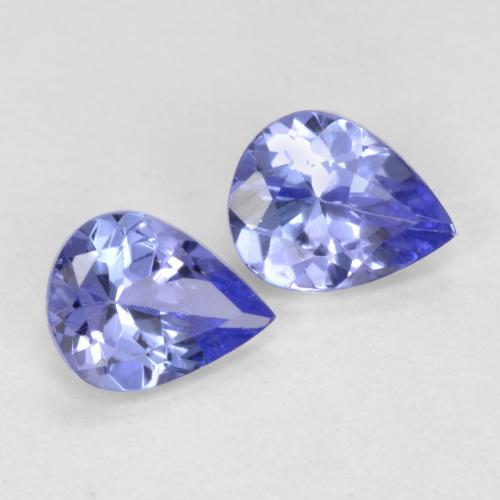 Gemme di Tanzanite Intenso Viola Blu naturale da 0.60 ct, Forma a pera, VVS-VS