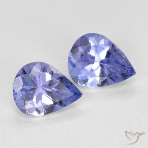 Gemme di Tanzanite Intenso Viola Blu naturale da 0.65 ct, Forma a pera, VVS-VS