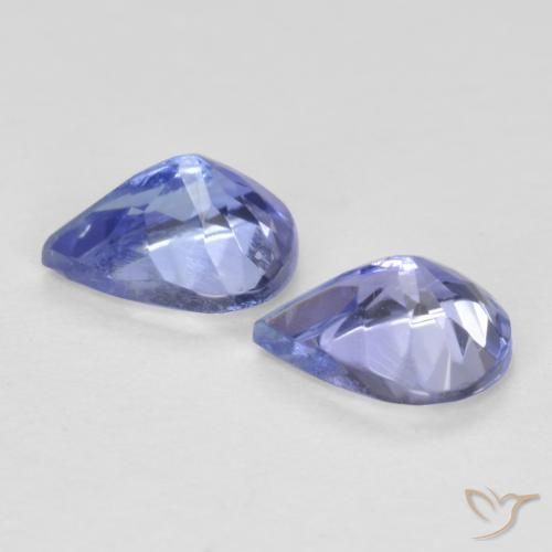Gemme di Tanzanite Intenso Viola Blu naturale da 0.65 ct, Forma a pera, VVS-VS