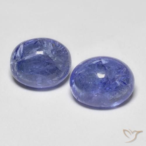 Gemme di tanzanite intenso viola blu naturale da 6,92 ct, taglio ovale, trasparente