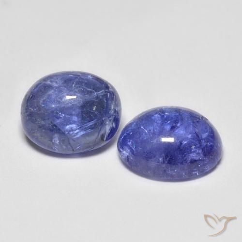 Gemme di tanzanite intenso viola blu naturale da 6,92 ct, taglio ovale, trasparente