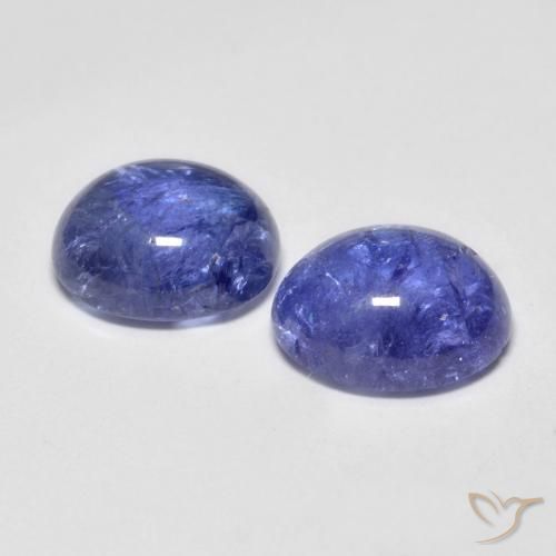 Gemme di tanzanite intenso viola blu naturale da 6,92 ct, taglio ovale, trasparente