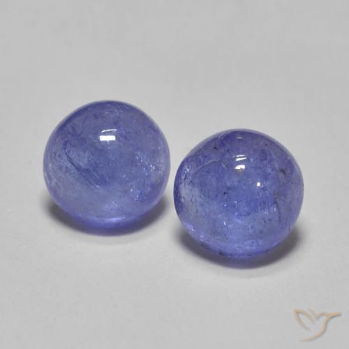 Gemme di Tanzanite Intenso Viola Blu naturale da 1.13 ct, Rotondo, Traslucido