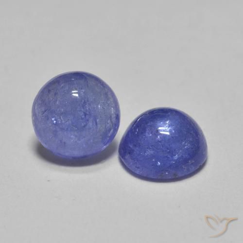 Gemme di Tanzanite Intenso Viola Blu naturale da 1.13 ct, Rotondo, Traslucido