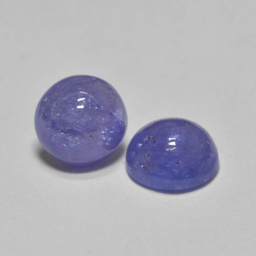 Gemme di Tanzanite Intenso Viola Blu naturale da 1.18 ct, Taglio rotondo, Traslucido