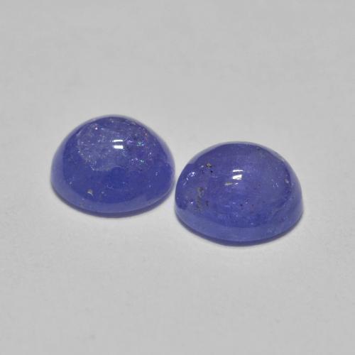 Gemme di Tanzanite Intenso Viola Blu naturale da 1.18 ct, Taglio rotondo, Traslucido