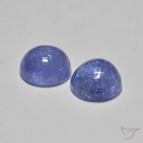 Gemme di Tanzanite Intenso Viola Blu naturale da 1.33 ct, Rotondo, Traslucido