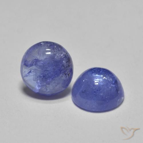 Gemme di Tanzanite Intenso Viola Blu naturale da 1.18 ct, Rotondo, Traslucido
