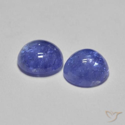 Gemme di Tanzanite Intenso Viola Blu naturale da 1.18 ct, Rotondo, Traslucido