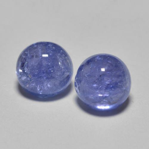 Gemme di tanzanite intenso viola blu naturale da 1,30 ct, taglio rotondo, traslucido