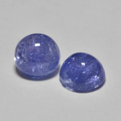 Gemme di tanzanite intenso viola blu naturale da 1,30 ct, taglio rotondo, traslucido