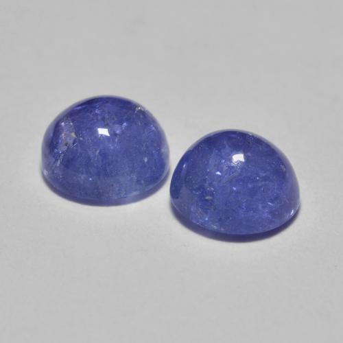 Gemme di tanzanite intenso viola blu naturale da 1,30 ct, taglio rotondo, traslucido