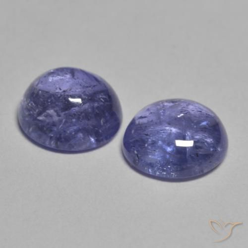 Gemme di Tanzanite Viola bluastro naturale da 1.90 ct, Rotondo, Trasparente