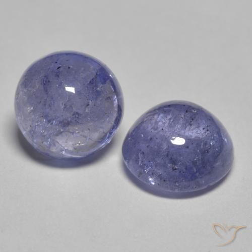 Gemme di Tanzanite Viola bluastro naturale da 2.07 ct, Rotondo, Trasparente