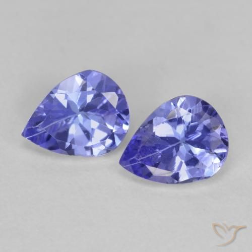 Tanzanite naturale blu da 0,63 ct, taglio a pera, VS