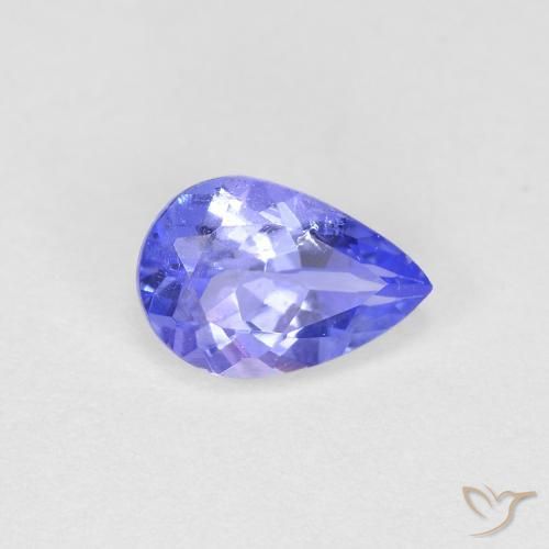 Tanzanite Blu medio naturale da 0.48 ct, Forma a pera, VS