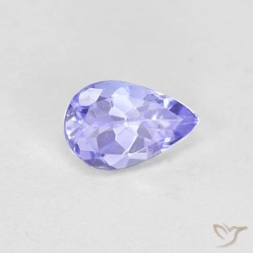 Tanzanite Azzurro naturale da 0.42 ct, Forma a pera, VVS-VS