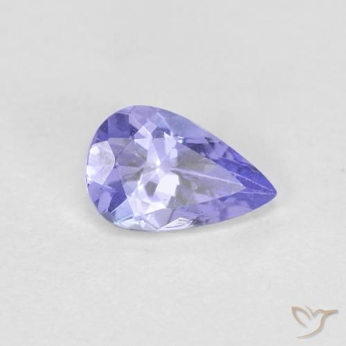 Tanzanite Azzurro naturale da 0.41 ct, Forma a pera, VVS-VS